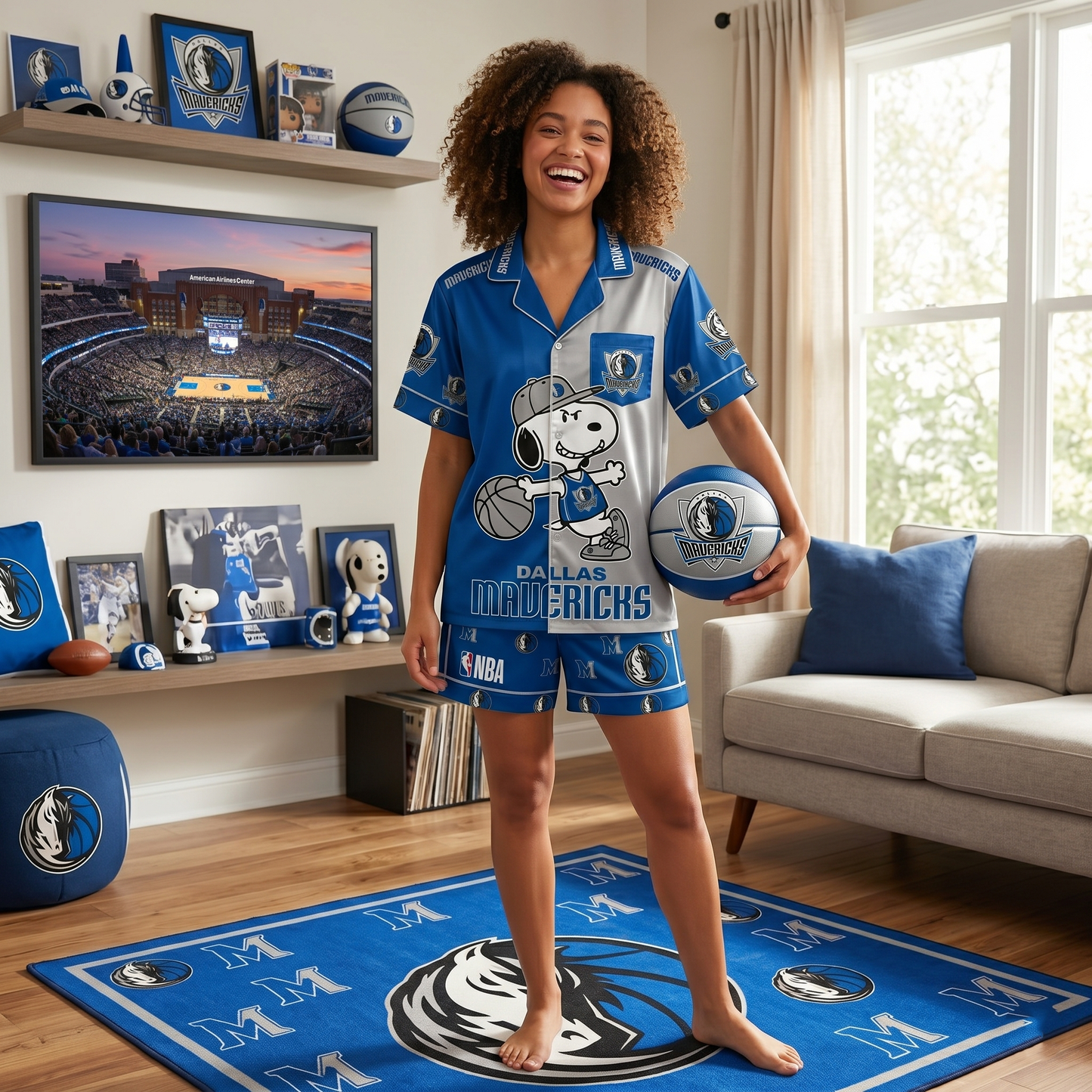 SHORT-SLEEVE PAJAMAS SET FOR BASKETBALL FAN