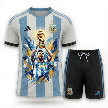Special Edition Football Legend T-Shirt + Shorts Set, Pink Soccer Fan Outfit
