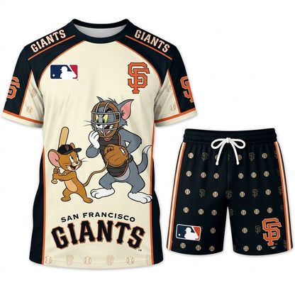 All USA Baseball Teams Inspired Fan Set, Graphic T-Shirt And Shorts Combo Outfit