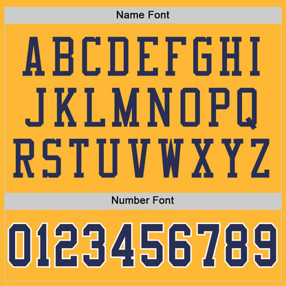 Custom Gold Navy-White Mesh Authentic Throwback Football Jersey