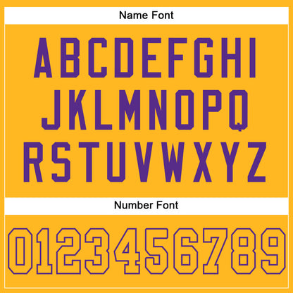 Custom Gold Gold-Purple Mesh Authentic Football Jersey