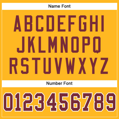 Custom Gold Burgundy-White Mesh Authentic Football Jersey