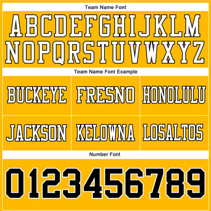 Custom Gold Black-White Authentic Football Jersey