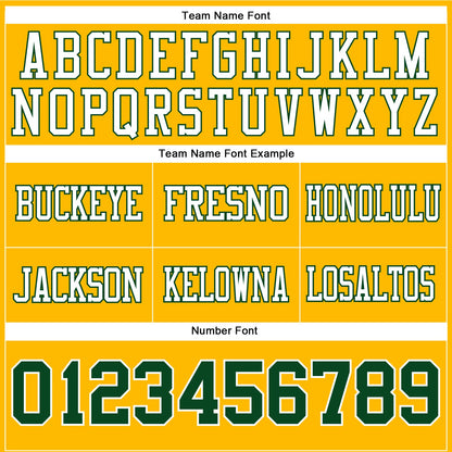 Custom Gold Green-White Authentic Football Jersey