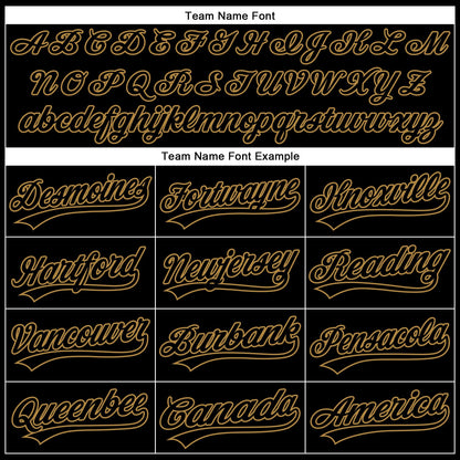Custom Black Black-Old Gold Performance Vapor Golf Polo Shirt