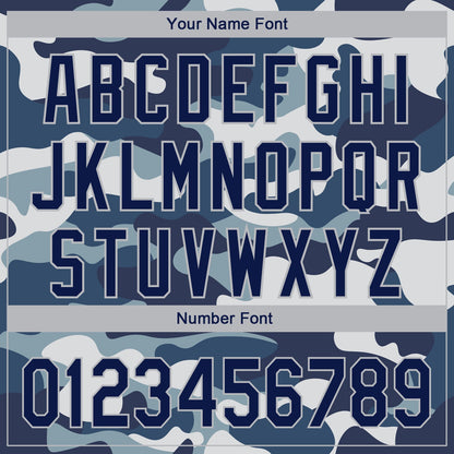 Custom Camo Navy-Light Gray Performance Salute To Service Golf Polo Shirt