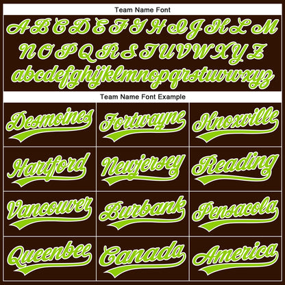 Custom Brown Neon Green-White Performance Vapor Golf Polo Shirt