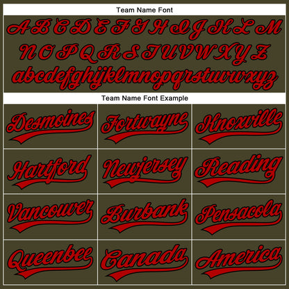 Custom Olive Red-Black Performance Vapor Salute To Service Golf Polo Shirt
