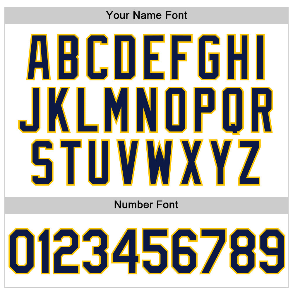 Custom White Navy-Yellow Performance Vapor Golf Polo Shirt