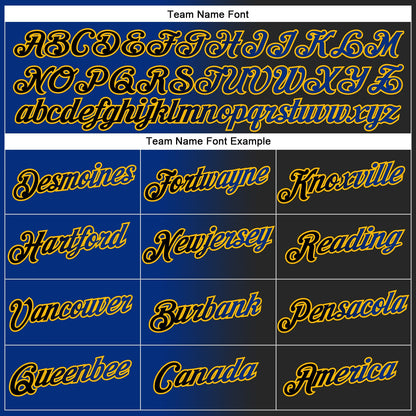Custom Stitched Black Royal-Gold Gradient Fashion Sports Pullover Sweatshirt Hoodie