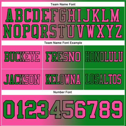 Custom Grass Green Pink-Black Authentic Gradient Fashion Football Jersey