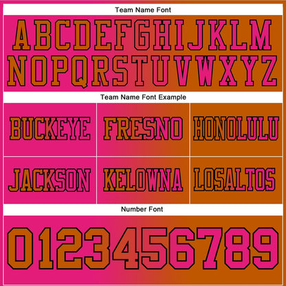 Custom Texas Orange Hot Pink-Black Authentic Gradient Fashion Football Jersey