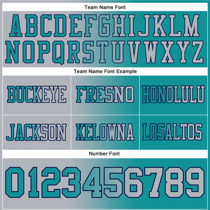 Custom Teal Gray-Navy Authentic Gradient Fashion Football Jersey