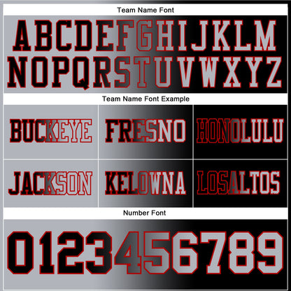 Custom Black Gray-Red Authentic Gradient Fashion Football Jersey