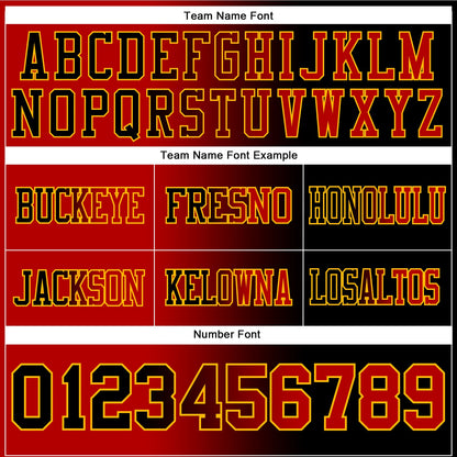 Custom Black Red-Gold Authentic Gradient Fashion Football Jersey