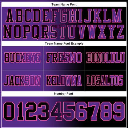 Custom Black Purple-Pink Authentic Gradient Fashion Football Jersey