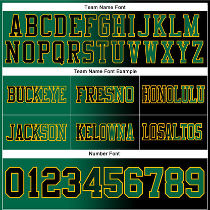 Custom Black Kelly Green-Gold Authentic Gradient Fashion Football Jersey