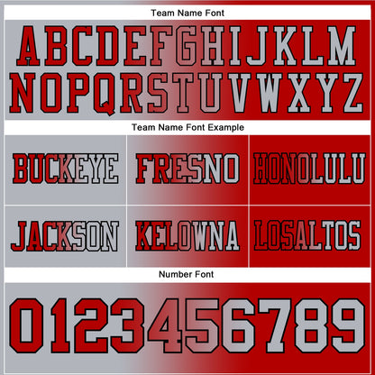 Custom Red Gray-Black Authentic Gradient Fashion Football Jersey