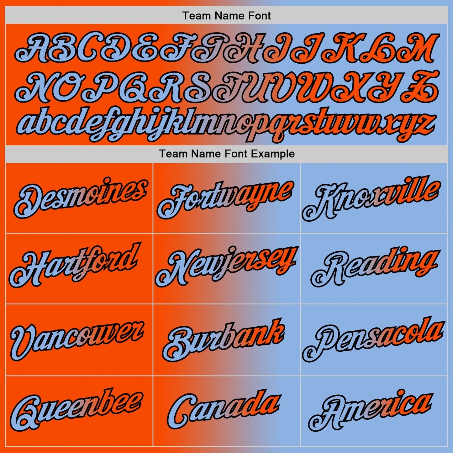 Custom Light Blue Orange-Black Gradient Fashion Performance T-Shirt
