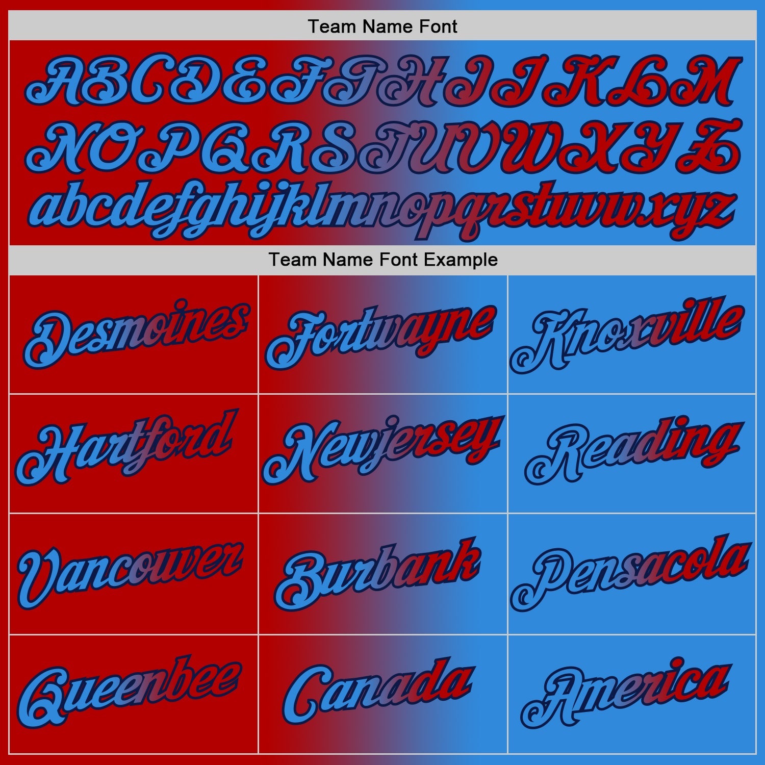 Custom Powder Blue Red-Navy Gradient Fashion Performance T-Shirt