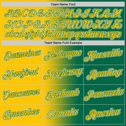 Custom Kelly Green Yellow-White Gradient Fashion Performance T-Shirt