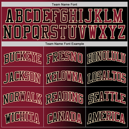 Custom Black Crimson-Cream Authentic Gradient Fashion Basketball Jersey