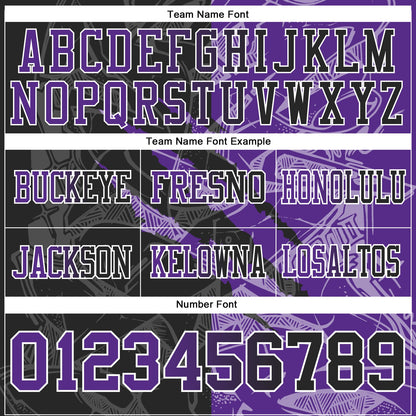 Custom Black Purple-White Authentic Gradient Fashion Scratch Football Jersey