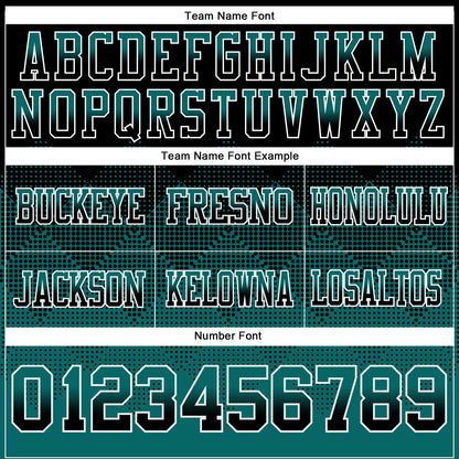 Custom Black Teal-White Authentic Gradient Square Shape 7V7 Flag Football Jersey
