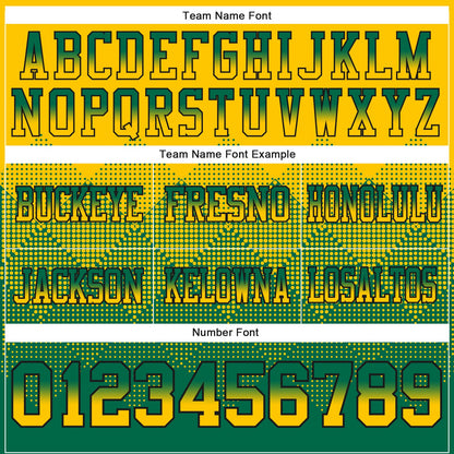 Custom Yellow Kelly Green-Black Authentic Gradient Square Shape 7V7 Flag Football Jersey