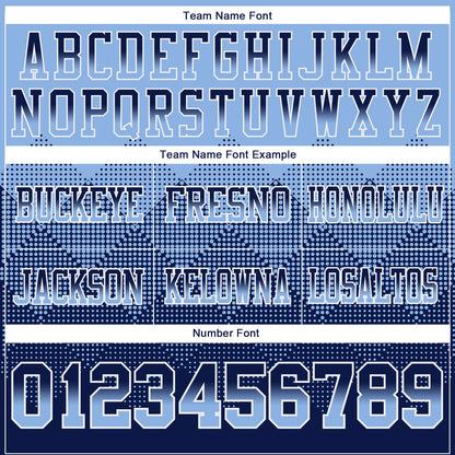 Custom Light Blue Navy-White Authentic Gradient Square Shape 7V7 Flag Football Jersey