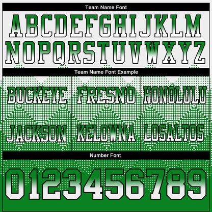 Custom White Grass Green-Black Authentic Gradient Square Shape 7V7 Flag Football Jersey
