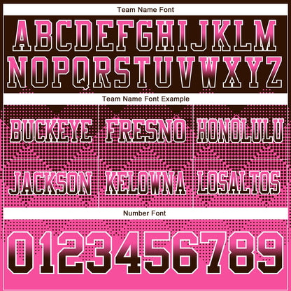 Custom Brown Pink-White Authentic Gradient Square Shape 7V7 Flag Football Jersey