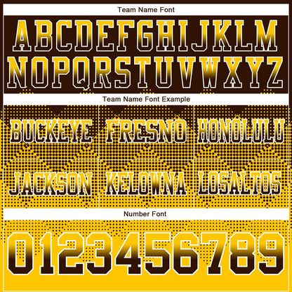 Custom Brown Yellow-White Authentic Gradient Square Shape 7V7 Flag Football Jersey