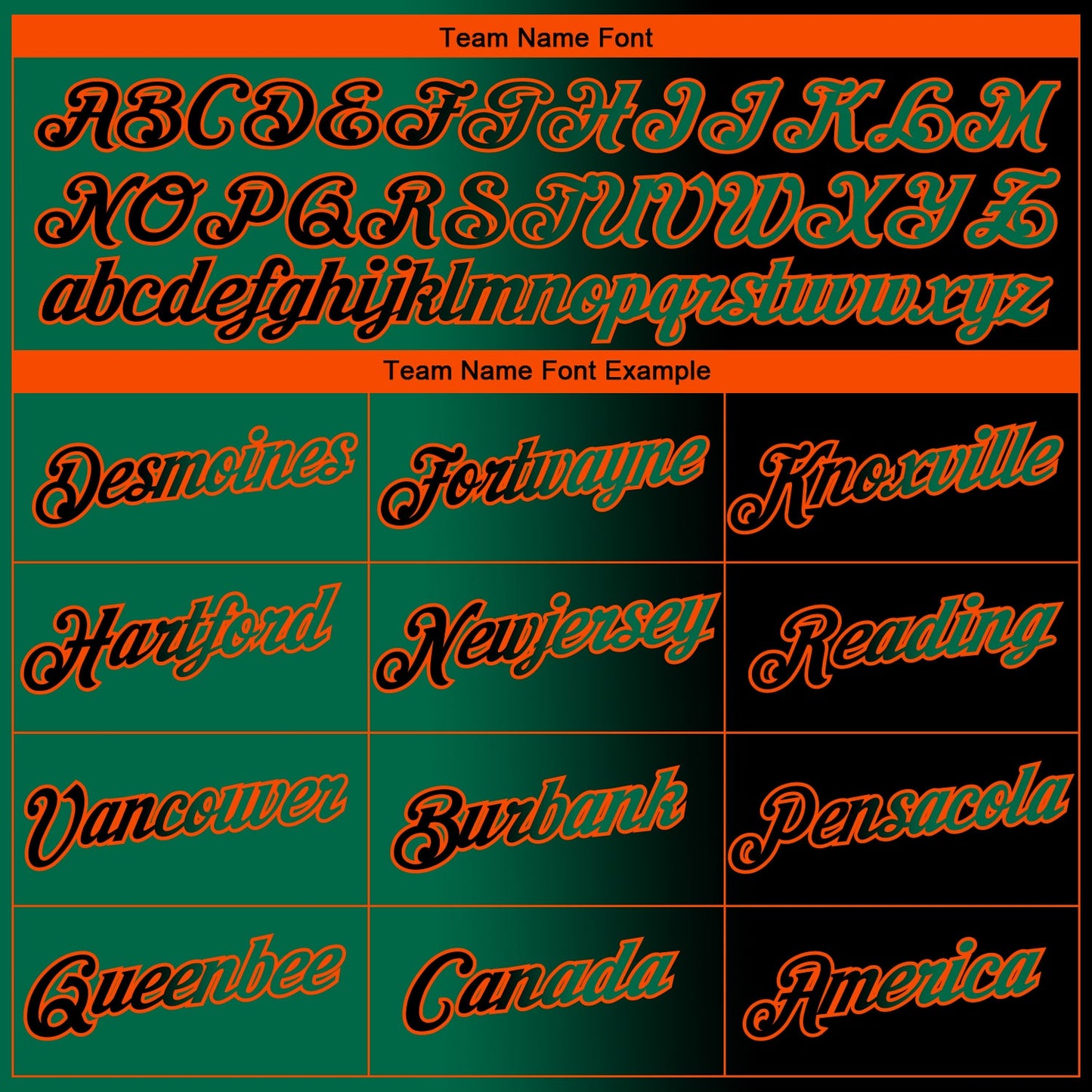 Custom Black Kelly Green-Orange Gradient Fashion Performance T-Shirt