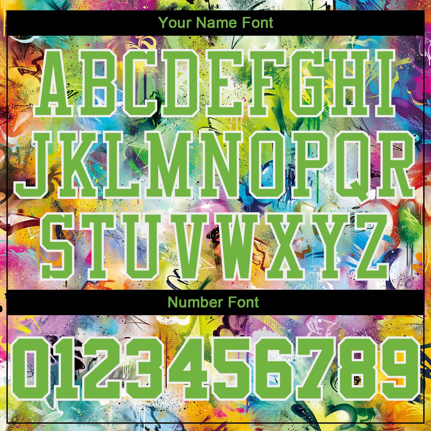 Custom Graffiti Pattern Neon Green-White Round Neck Sublimation Basketball Uniform Jersey