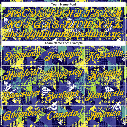 Custom Graffiti Pattern Royal-Gold 3D Creative Geometric Figures Triangle And Dots Performance T-Shirt