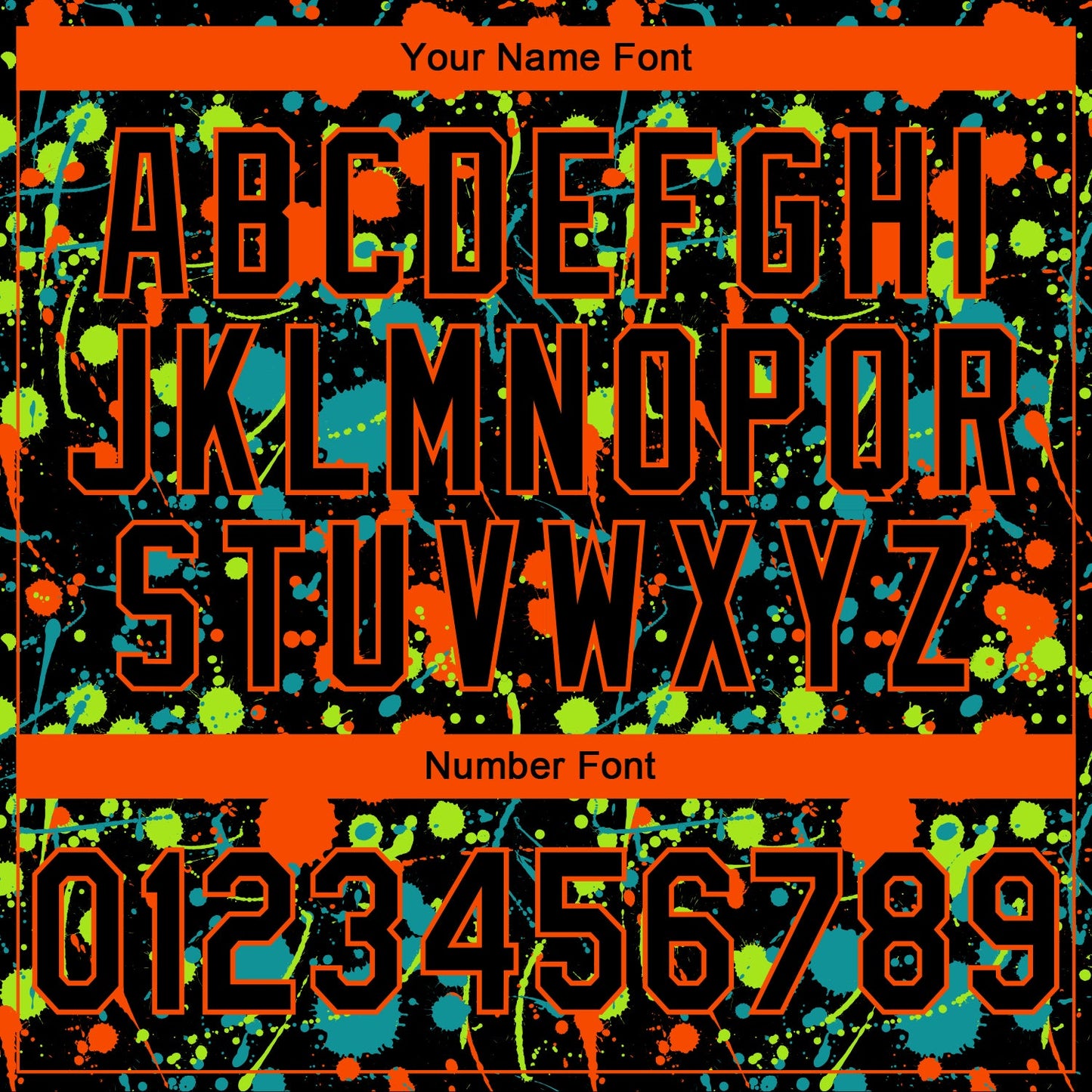 Custom Stitched Graffiti Pattern Black-Orange 3D Splash Grunge Art Sports Pullover Sweatshirt Hoodie