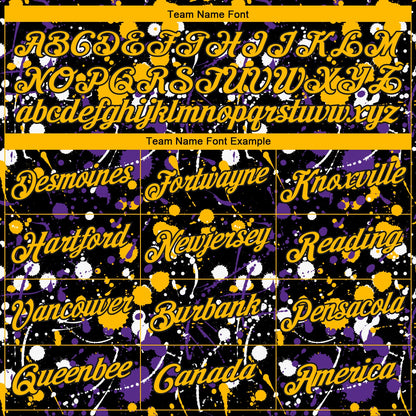 Custom Stitched Graffiti Pattern Gold-Black 3D Splash Grunge Art Sports Pullover Sweatshirt Hoodie