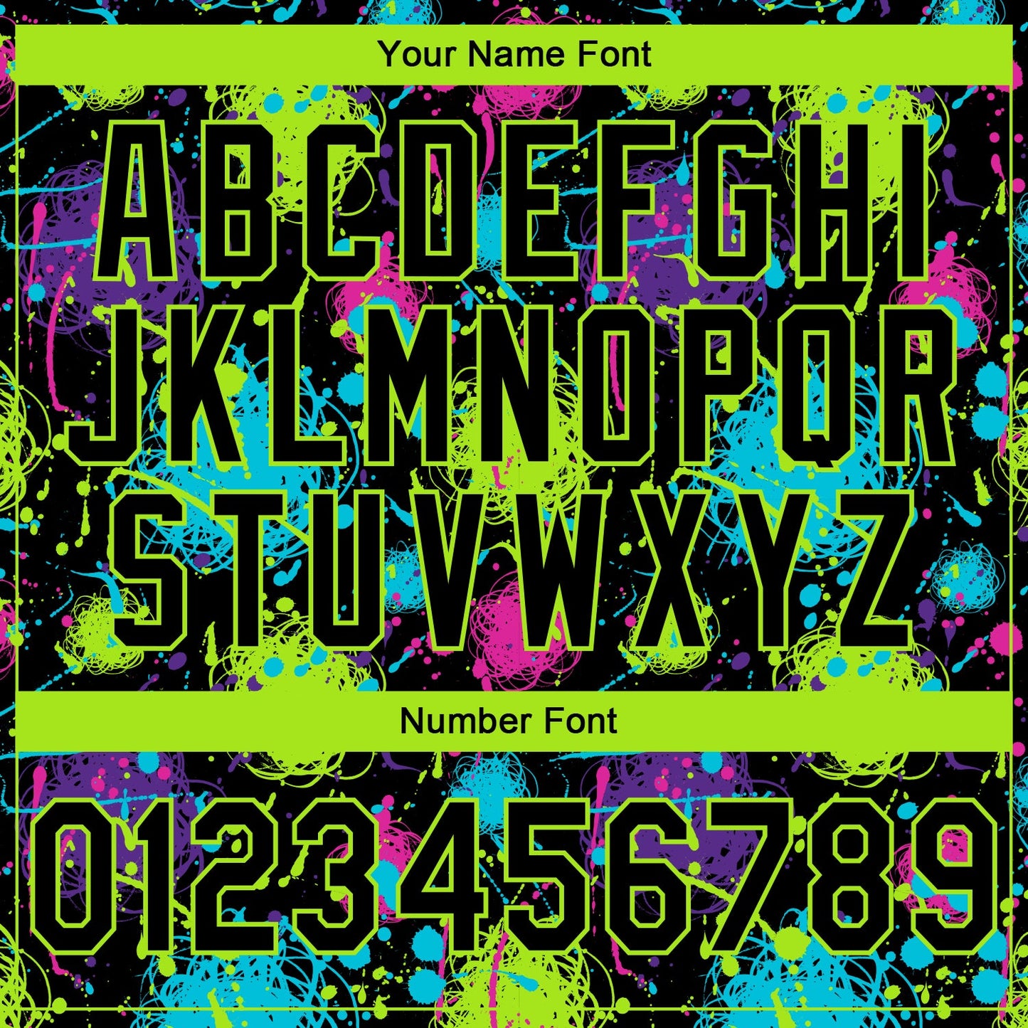 Custom Stitched Graffiti Pattern Black-Neon Green 3D Splash Grunge Art Sports Pullover Sweatshirt Hoodie