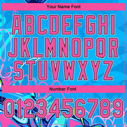 Custom Stitched Graffiti Pattern Pink Black-White 3D Hiphop Abstract Urban Street Art Sports Pullover Sweatshirt Hoodie