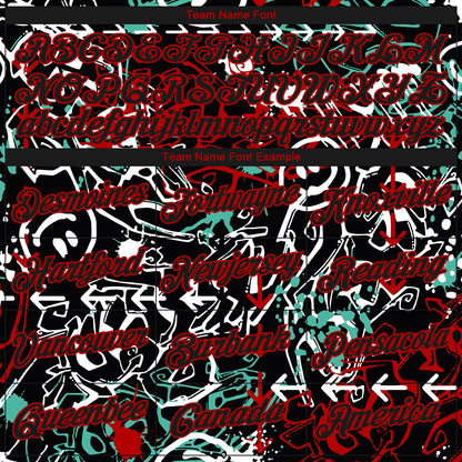 Custom Stitched Graffiti Pattern Black-Red 3D Abstract Grunge Art Sports Pullover Sweatshirt Hoodie