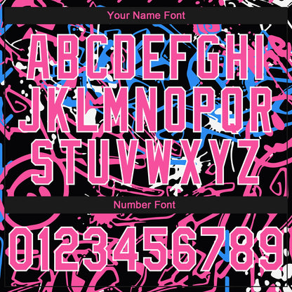 Custom Stitched Graffiti Pattern Pink-White 3D Abstract Grunge Art Sports Pullover Sweatshirt Hoodie