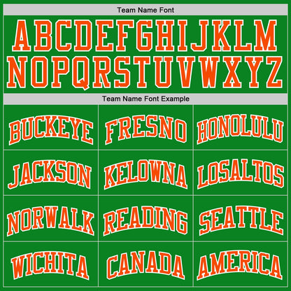 Custom Grass Green Orange-White Authentic Basketball Jersey