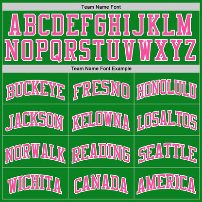 Custom Grass Green Pink-White Authentic Basketball Jersey