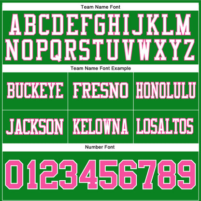 Custom Grass Green Pink-White Authentic Football Jersey