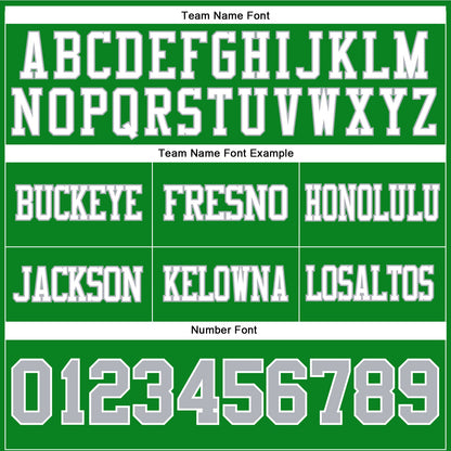 Custom Grass Green Gray-White Authentic Football Jersey