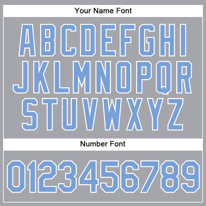 Custom Gray Light Blue-White Authentic Sleeveless Baseball Jersey