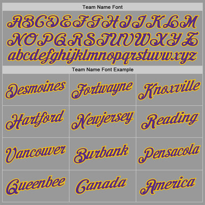 Custom Gray Purple-Gold Performance T-Shirt