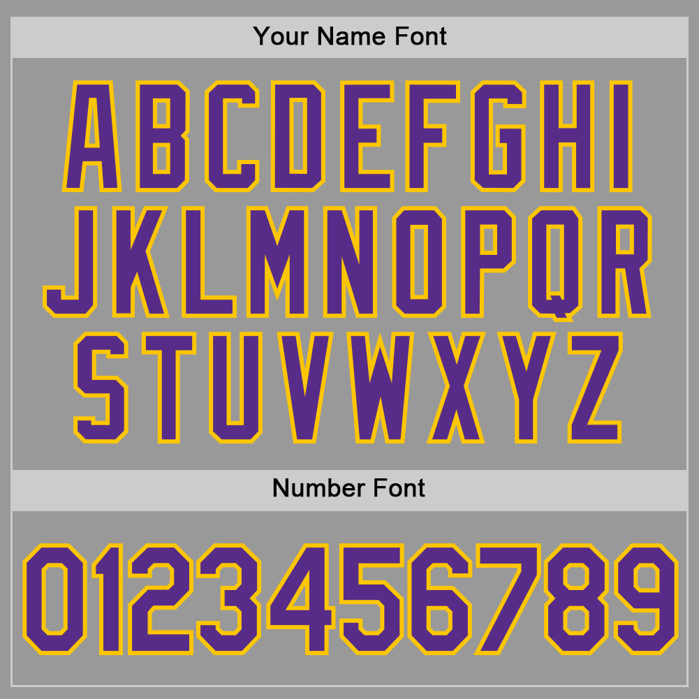 Custom Gray Purple-Gold Performance T-Shirt