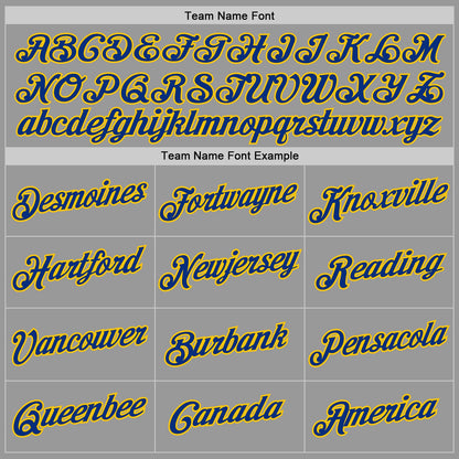 Custom Gray Royal-Gold Performance T-Shirt